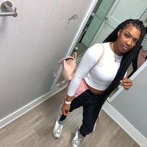 Pink, Black & White Windbreaker Pants 🌸